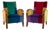 Art Deco Armchairs in Vibrant Multi-Color Velvet Patchwork, Set of 2 For Sale