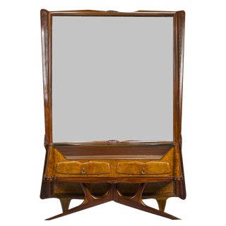 Dressing Table or Console with Mirror by Vittorio Dassi, 1950s For Sale