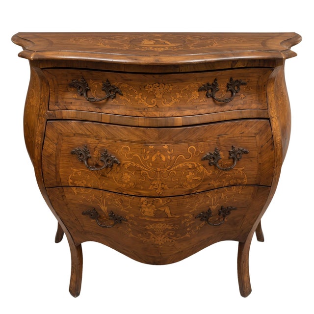 Wood Antique Dutch Bombe Commode in Wood, 1800s For Sale - Image 7 of 7
