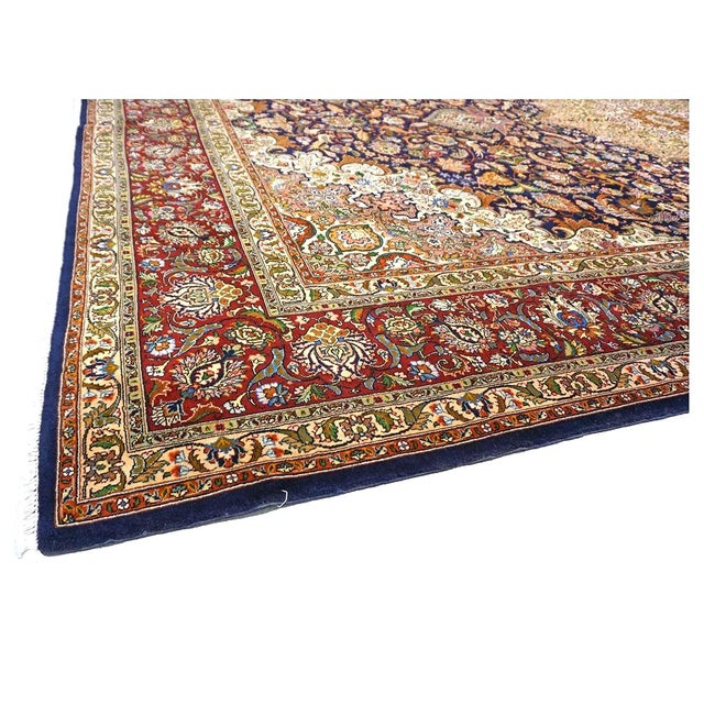 Antique Persian Tabriz 10 x 16 Ivory & Brown Handmade Area Rug #1143508 For Sale - Image 10 of 15