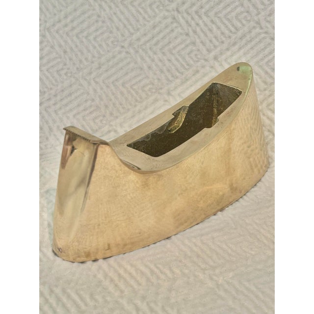 Brass 1970s Modernist Sculptural Solid Brass Tape Dispenser For Sale - Image 8 of 10