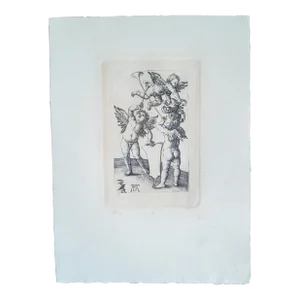 20th Century Museum Print of Three Putti With Trumpets After Albrecht Durer