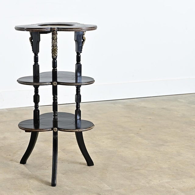 19th Century Napoléon III Etched & Ebonized Étagère For Sale - Image 16 of 16