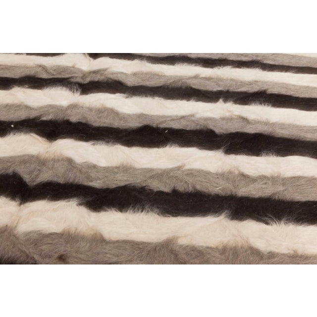Taurus Collection Modern Striped Goat Hair Rug by Doris Leslie Blau For Sale - Image 4 of 8