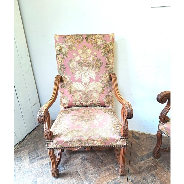 Wood French Walnut Mouton Leg Armchairs, Late 19th Century, Set of 2 For Sale - Image 7 of 8