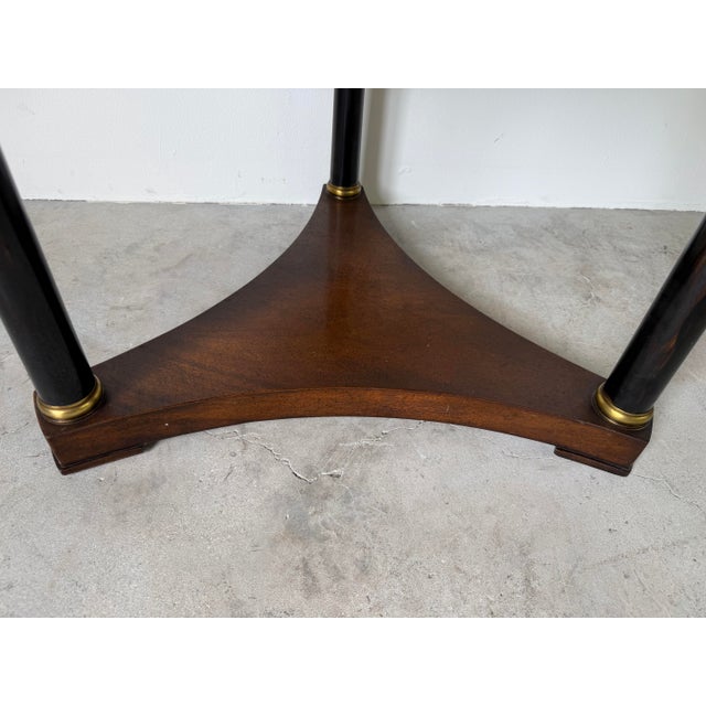 1960s Vintage French Empire Style Side Table With Burlwood Top by Old Colony Furniture For Sale - Image 5 of 12
