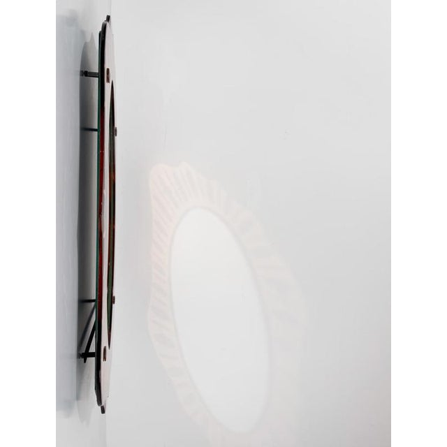 1950s Vintage Italian Peach-Pink Crystal Mirror, 1950s For Sale - Image 5 of 18