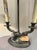 French Provincial Vintage Bronze Double-Arm Bouillotte Lamp With Textured Cognac Tole Shade For Sale - Image 3 of 6