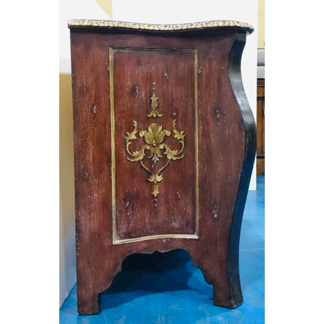 Brick Red Italian Style Painted Two Door Cabinet For Sale - Image 8 of 9