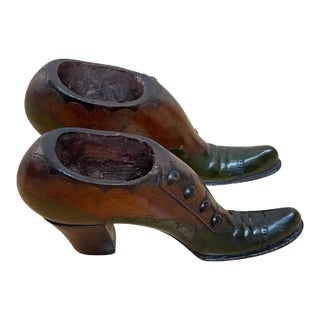 19th Century English Regency Carved Mahogany Salesman Samples/Models of Leather Boots - a Pair For Sale