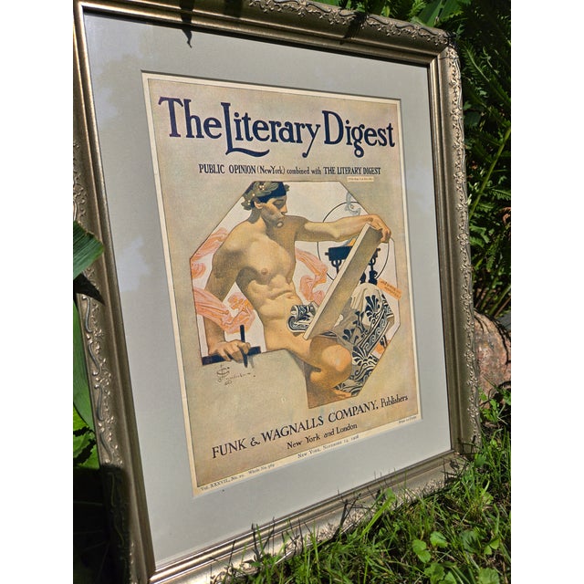 Figurative j.c. Leyendecker - Framed 1908 Literary Digest Magazine With Nude Male For Sale - Image 3 of 5