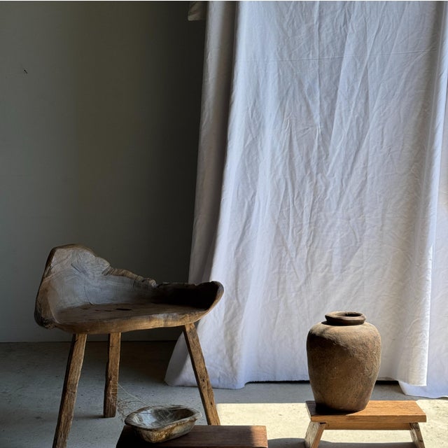 Small Low Bench in Antique Indonesian Teak, 1980s For Sale - Image 4 of 18