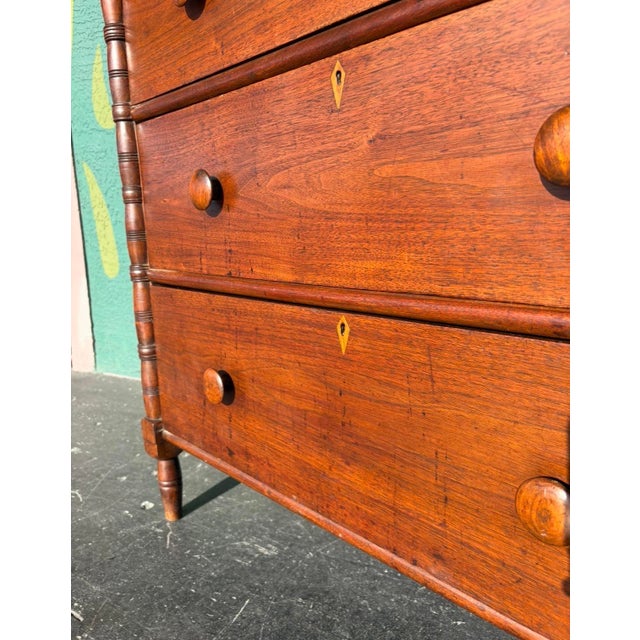 Antique American Sheraton Tallboy For Sale - Image 14 of 16
