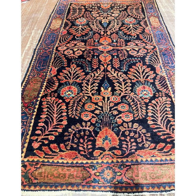 Textile Antique Persian Mohajeran Sarouk Rug With Inscription Border, Circa 1910, 2'8" × 4'10" For Sale - Image 7 of 9