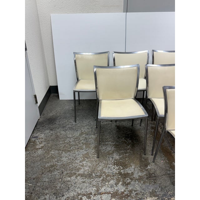 Roberto Barbieri for Zanotta Zilli Stacking Chairs, Set of Eight For Sale - Image 9 of 12