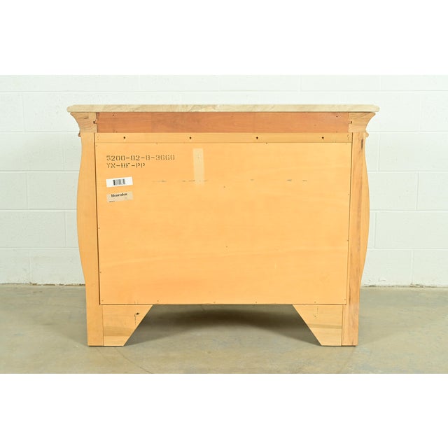 Henredon French Rococo Louis XV Carved Oak and Silver Gilt Marble Top Commode or Chest of Drawers For Sale - Image 15 of 18