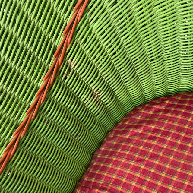 Vintage Green Wicker Chair Chairish