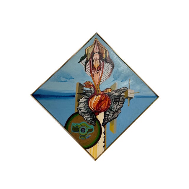 Textile Christine McGinnis, Vibrant Acrylic on Canvas Surrealist Erotic Flowers Painting Christine McGinnis, 2002 For Sale - Image 7 of 9