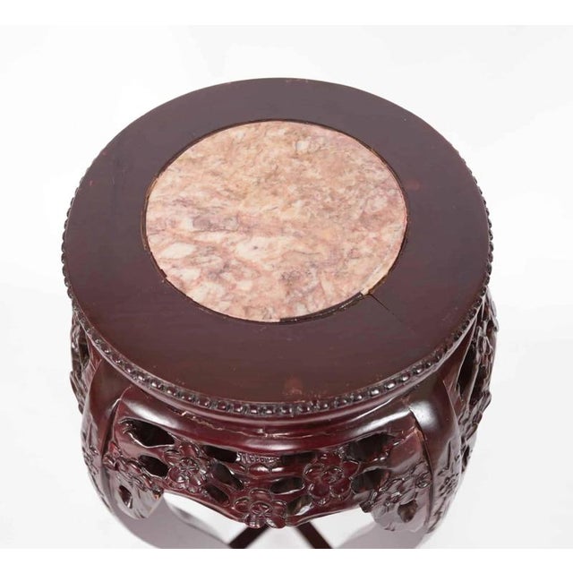High Chinese Table in Rosewood with Marble For Sale - Image 4 of 6