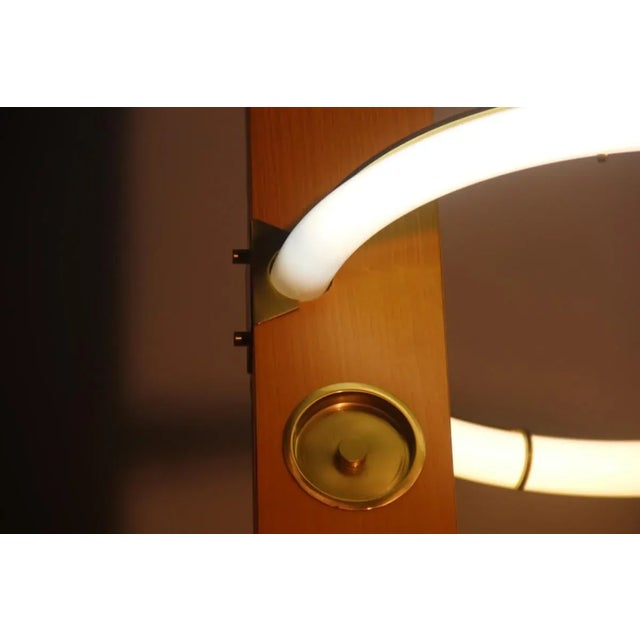 Wood Italian Minimalist Neon Lamp, 1980 For Sale - Image 7 of 17