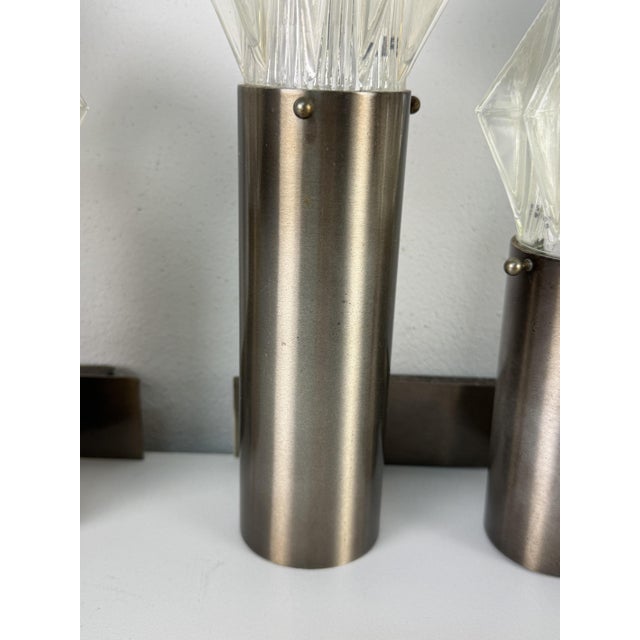 Silver 2-Light Wall Lamps, Italy, 1970s, Set of 4 For Sale - Image 8 of 12