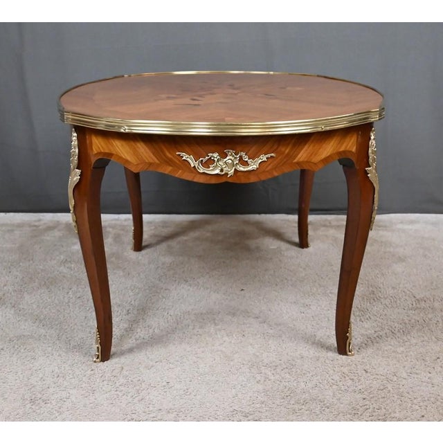 Louis XV Style Marquetry Coffee Table For Sale - Image 12 of 16