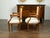 Mid 19th Century Pair of Italian 1860s Walnut Armchairs with Tapered Legs and New Upholstery For Sale - Image 5 of 9