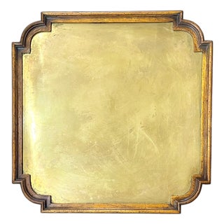 Large Size Vintage Brass and Wood Spanish Tray For Sale
