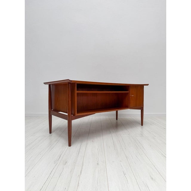 Mid-Century Danish Teak Writing Desk by Arne Vodder for H. P. Hansen, 1960s For Sale - Image 12 of 17