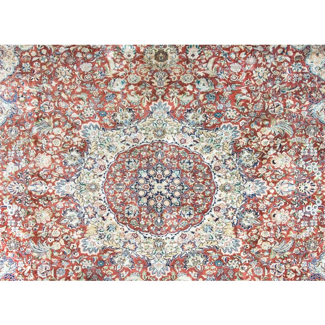 Vintage Persian Silk Rug For Sale - Image 11 of 16