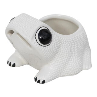 1970s Vintage Hobnail Frog Planter in the Style of Jean Roger For Sale