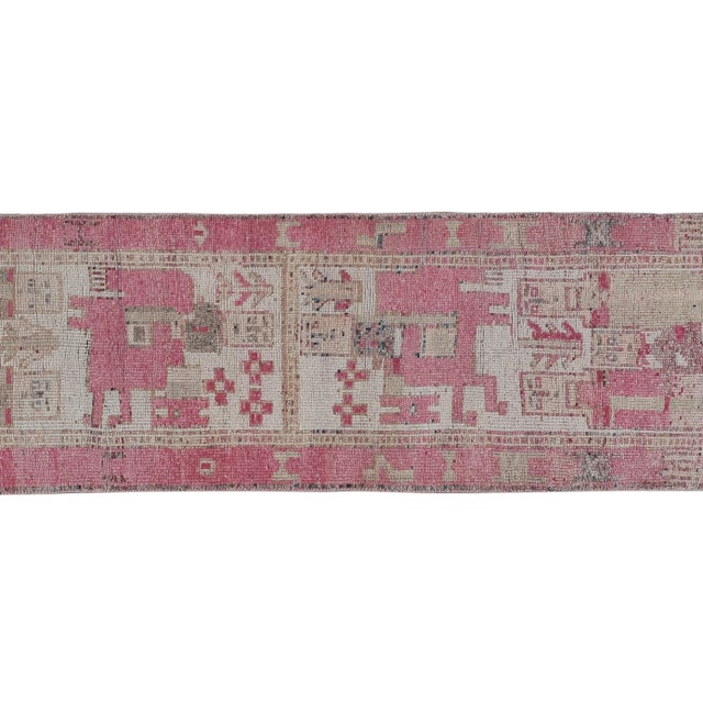 1960s 1960s Distressed Human Pictorial Kurdish Runner Rug For Sale - Image 5 of 13