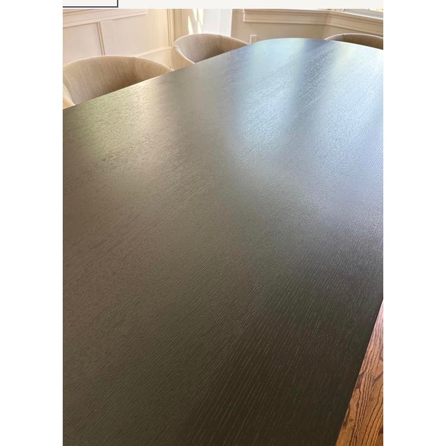 Mid-Century Modern Maiden Home Blackened Oak Dining Table For Sale - Image 3 of 4