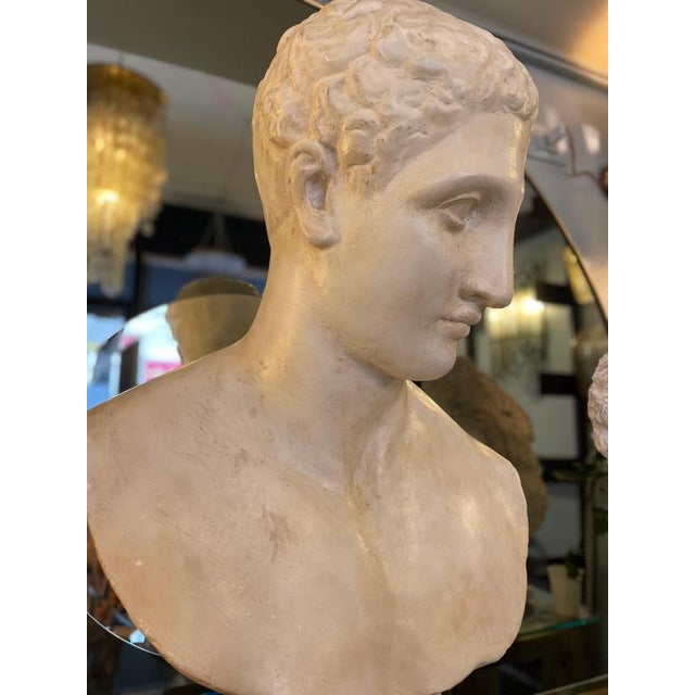 Unknwon, Plaster Bust of the God Hermes, 1900, Gesso For Sale - Image 6 of 18