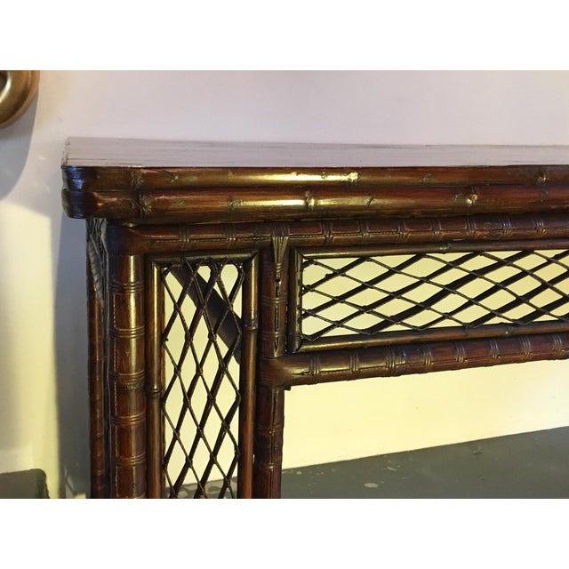 Tan Antique Qing Dynasty Bamboo and Elmwood Console Table, 1890s For Sale - Image 8 of 9