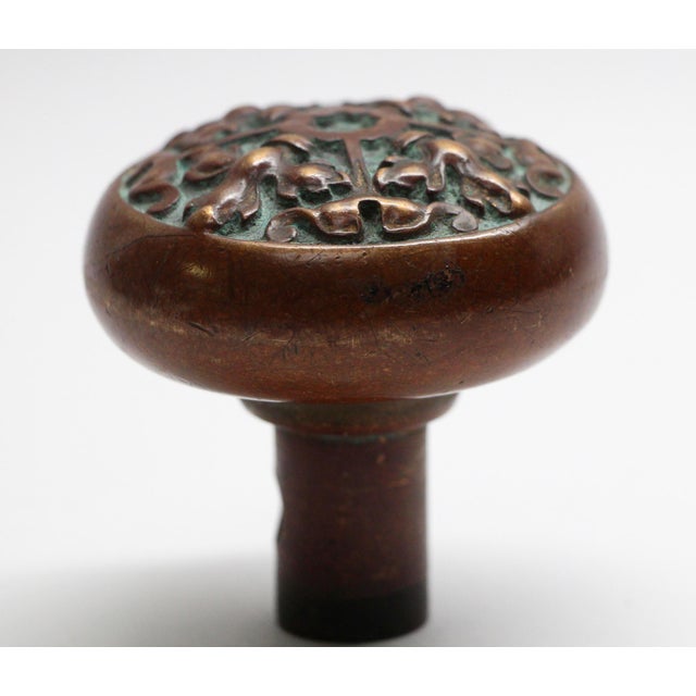 Traditional Antique Bronze Norwalk Flemish Passage Door Knob For Sale - Image 3 of 4