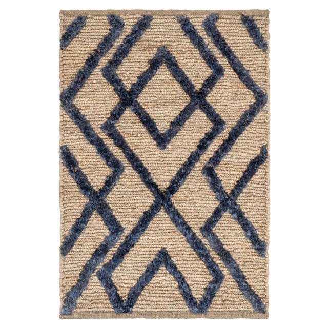 Bunny Williams for Dash & Albert Marco Navy Jute Soumak Woven Rug, 2'6" x 8' For Sale In Boston - Image 6 of 6
