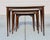 1960s Vintage Mid-Century Modern Nesting Tables – Set of 3 With Beige Tops & Tapered Maple/Beech Wood Legs For Sale In Naples, FL - Image 6 of 17
