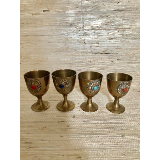 Arabic Brass Coffee Tea Set - 5 Piece Set For Sale - Image 4 of 5