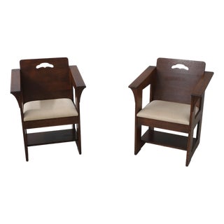 Pair Stickley Mission Oak Limbert Cafe Chairs For Sale