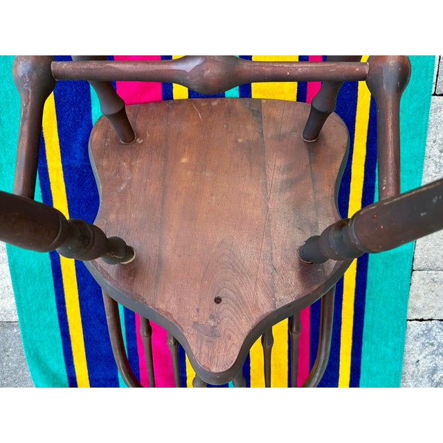 Antique Early 20th Century Nichols & Stone Bow Back/Saddle Seat Colonial Windsor Chair For Sale - Image 12 of 12