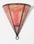 African tribal art parchment wall shade sconce featuring a large triangle hide form stitched on iron and hand painted...