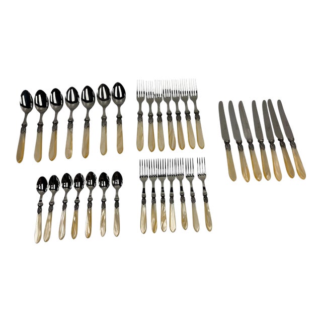 Vintage Jean Couzon "Galaxy-Pearl" Flatware Set - 35 Pieces For Sale
