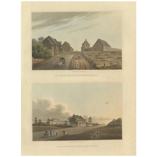 Views of Les Quatre Bras and La Belle Alliance, 1815, Paper For Sale