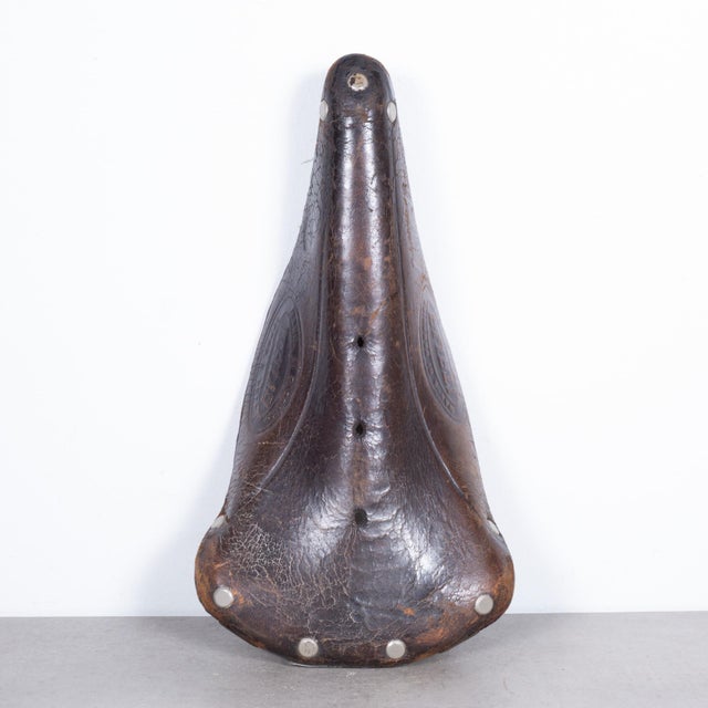 French Vintage Italian and French Leather Bicycle Seats C.1930 For Sale - Image 3 of 12