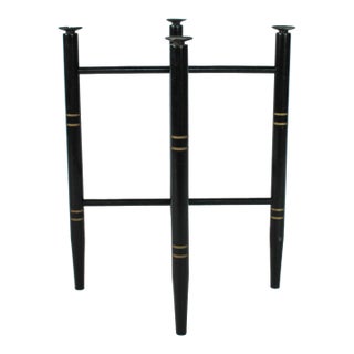 Vintage Black and Gold Painted Wood Foldable Side Table Base For Sale