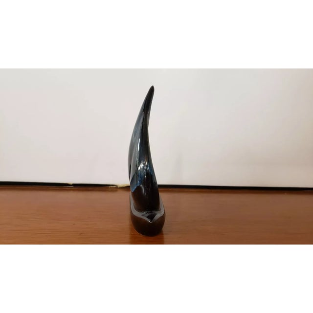 Chinese 1970s Chinese Flambe Glaze Ceramic Sailboat Figurine For Sale - Image 3 of 6