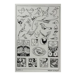 Vingage 1920's Art Deco Bird Motif Design Serigraph