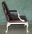 Vintage French Louis XV Style Oxblood Leather Armchair with Painted Frame For Sale - Image 16 of 18