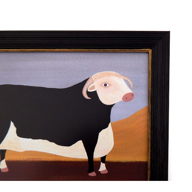 Matt Rix, Naive Style Prize Hereford Bull, Print, Framed For Sale - Image 3 of 12